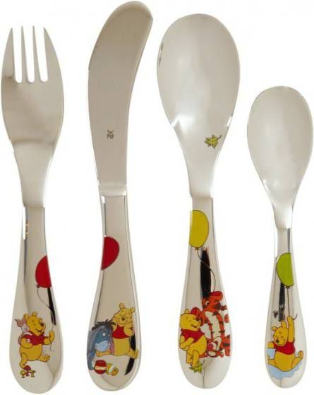 WMF Kinderbestek Winnie Pooh Kindermes met lichte golfsnede(set, 4 delig )