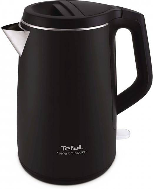 Tefal Waterkoker Safe to Touch KO3718, 1, 5 l, Dubbelwandig deksel, 360° draaibare opening, antikalkfilter, draadloos, zwart