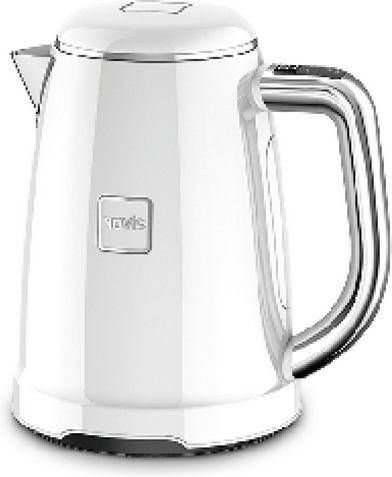 NOVIS Waterkoker KTC1 wit, 1, 6 l, met elektronische temperatuurinstelling, metalen behuizing