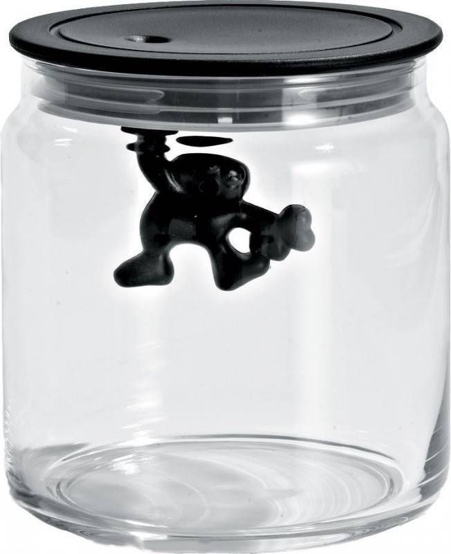 Alessi Gianni Voorraadpot incl. Deksel 12 cm Zwart